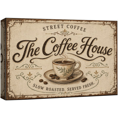 «Street Coffee The Coffee House», impression sur toile rétro
