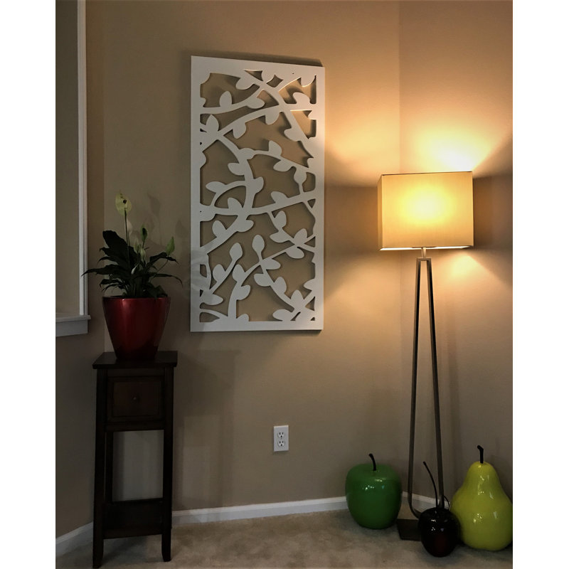White Leaf Veins PVC Decorative Wall Panel, 48" x 24"