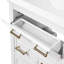 Meuble-lavabo blanc 24 po avec lavabo en céramique 24 po, 3 tiroirs, style rétro élégant, lavabo facile à assembler et structure en bois de pin massif, tiroirs pour un rangement efficace