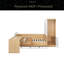 Lit plateforme double en bois avec 6 tiroirs, tablettes, bureau et garde-robe-2123568017