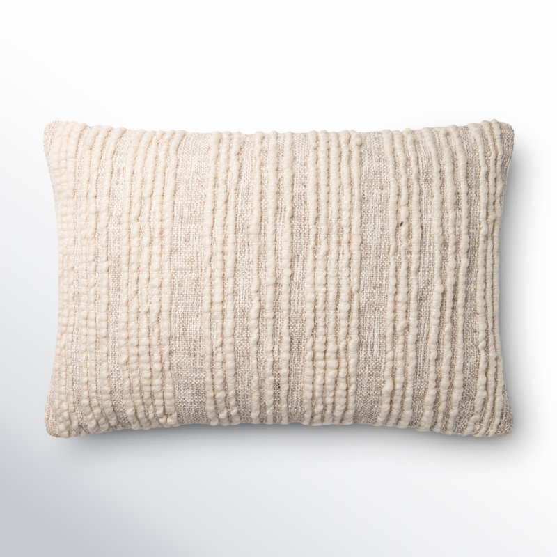 Sagitta Wool Blend Lumbar Rectangular Pillow, Down