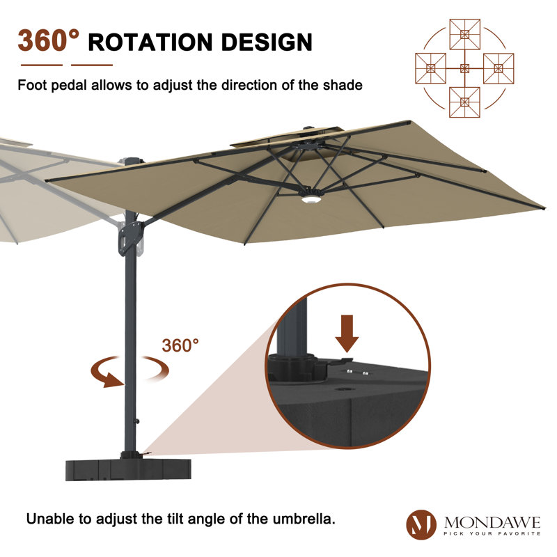 Parasol en porte-à-faux Kimberlee, Taupe