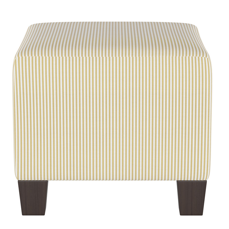 Fernando Upholstered Ottoman, Oxford Stripe Gold