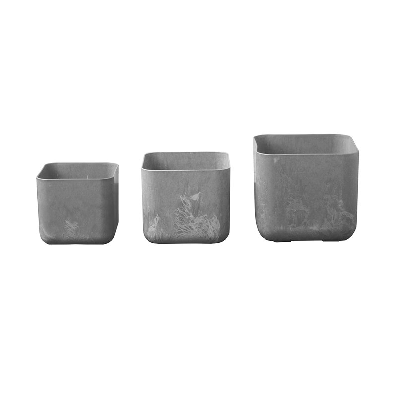 Ensemble de 3 pots à fleurs Eziah, Gris