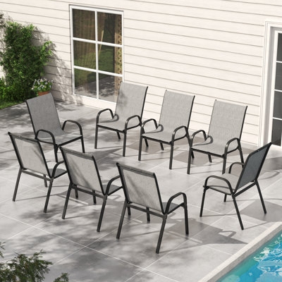 Space-Saving Outdoor Stackable Dining Armchairs