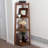 4-Tier Solid Wood Corner Bookcase with Open Display Shelves