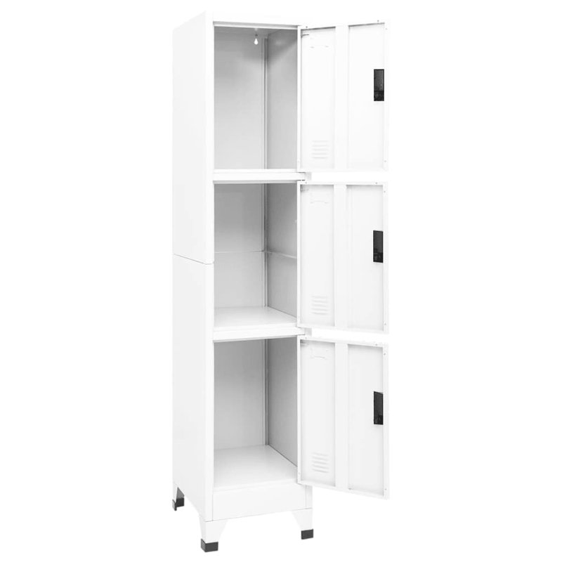 Armoire vestiaire en acier, Blanc, 3