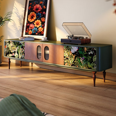 French Retro Style Ash Wood TV Stand