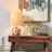 15’’ Handcrafted Leopard-Print Glass Table Lamp with Natural Raffia Shade