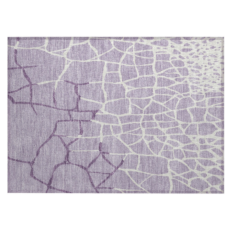 Lavender Mosaic Pattern Washable Synthetic Doormat