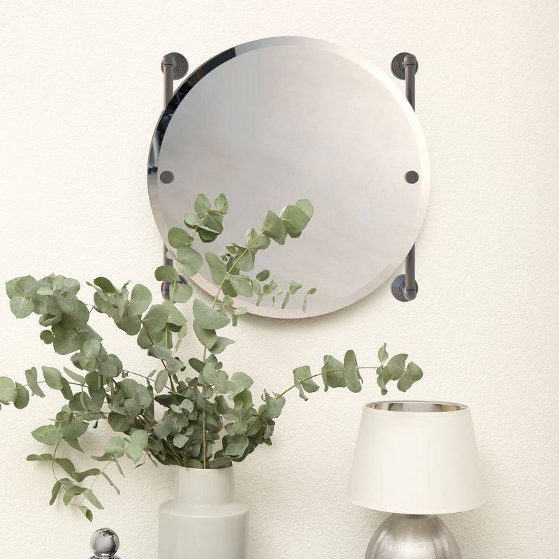 Miroir mural biseauté traditionnel Beresford, Gris mat