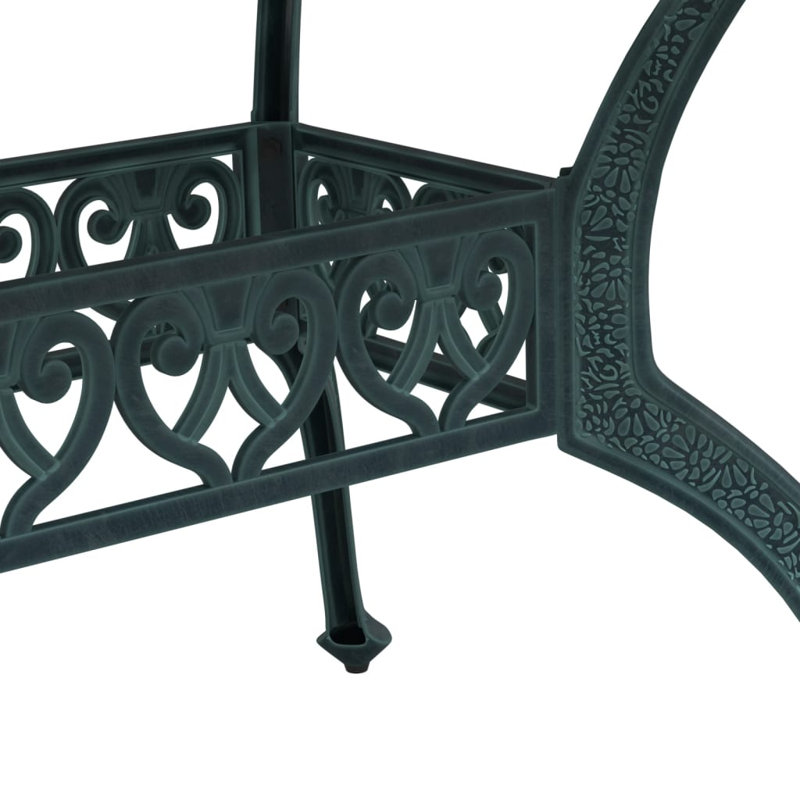 Garden Table Outdoor Dining Table Balcony Side Table Cast Aluminium, Green/Green