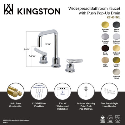 Robinet de salle de bain espacé Kingston
