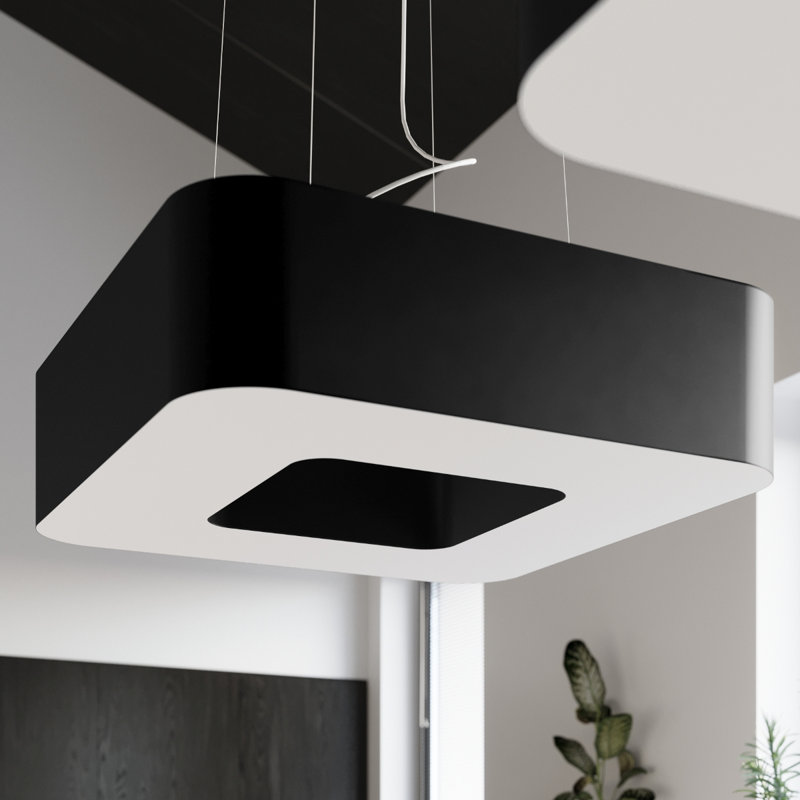 Cristle 8 - Light Unique/Statement Pendant, 110cm H x 60cm W x 60cm D, Black