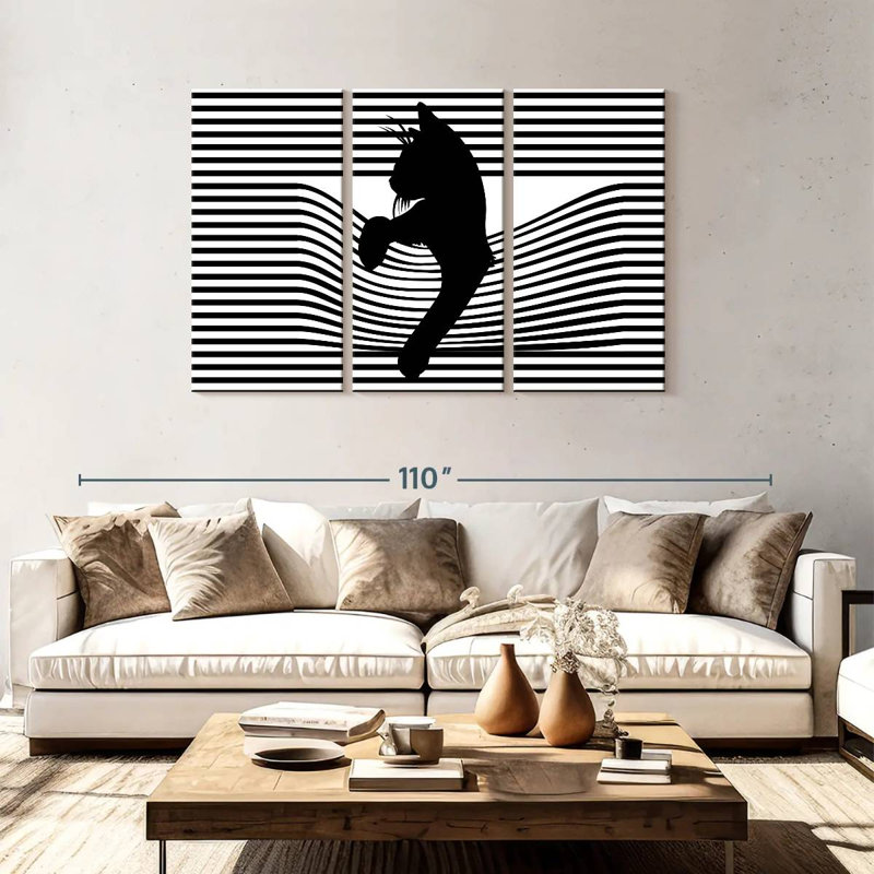 Mid Century Cat, 48" H x 74" W