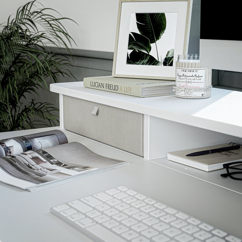 Bureau debout à hauteur ajustable Euri, H 46 po x l 55 po x P 30 po, Blanc