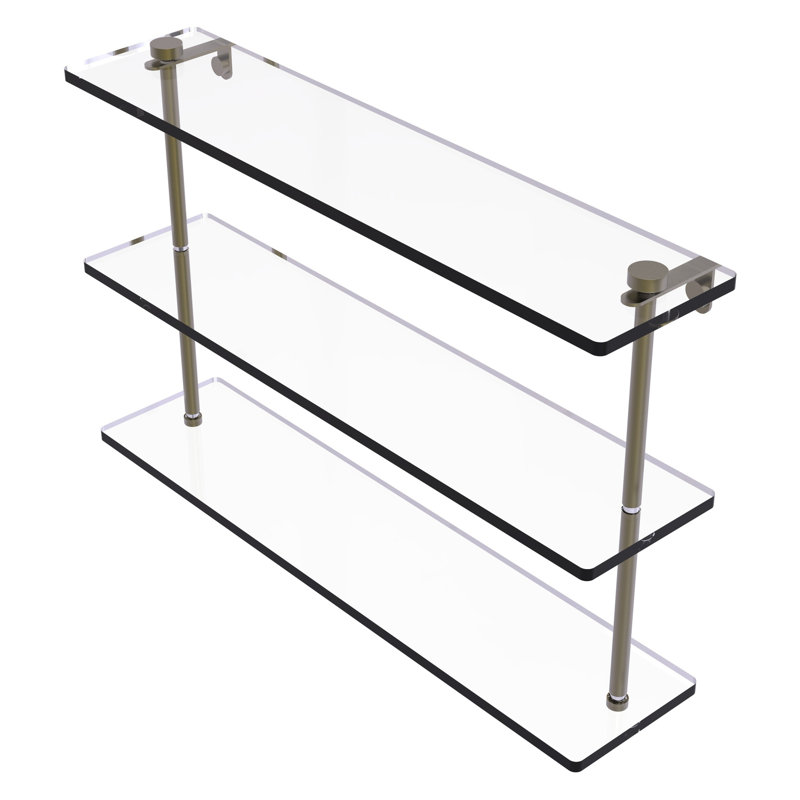 Gober 3 Piece Tiered Shelf, Antique Brass, 22"