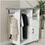 Chariot à repasser avec planche à repasser roulante, armoire à repasser polyvalente avec roues, solution de repassage compacte pour salle de lavage, chambre à coucher, vestiaire - blanc