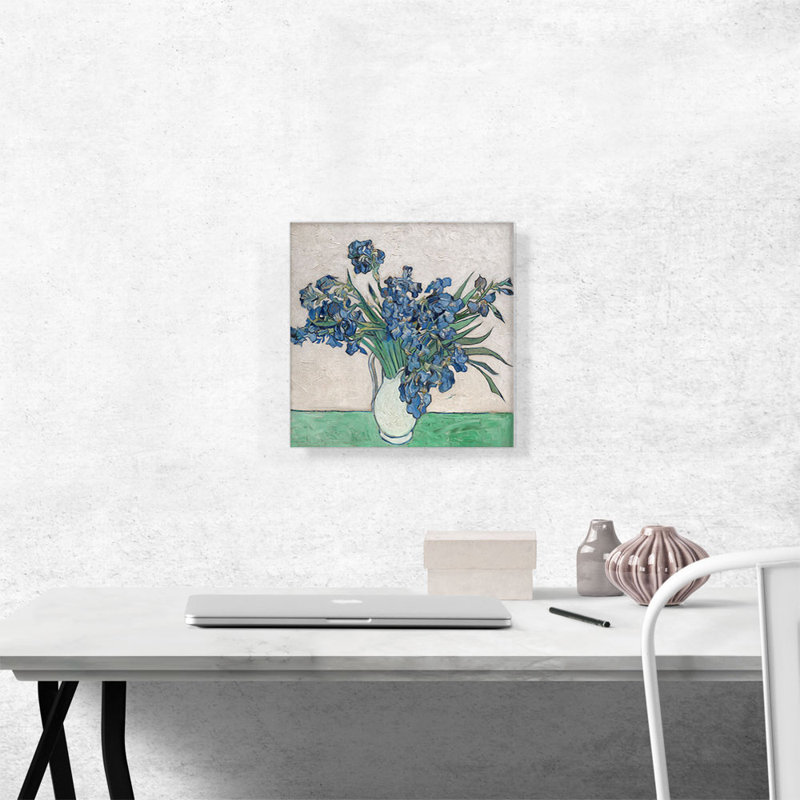 «Irises in White Pitcher 1890» par Vincent Van Gogh, reproduction d'art sur toile tendue, H 12 po x l 12 po x P 0,75 po