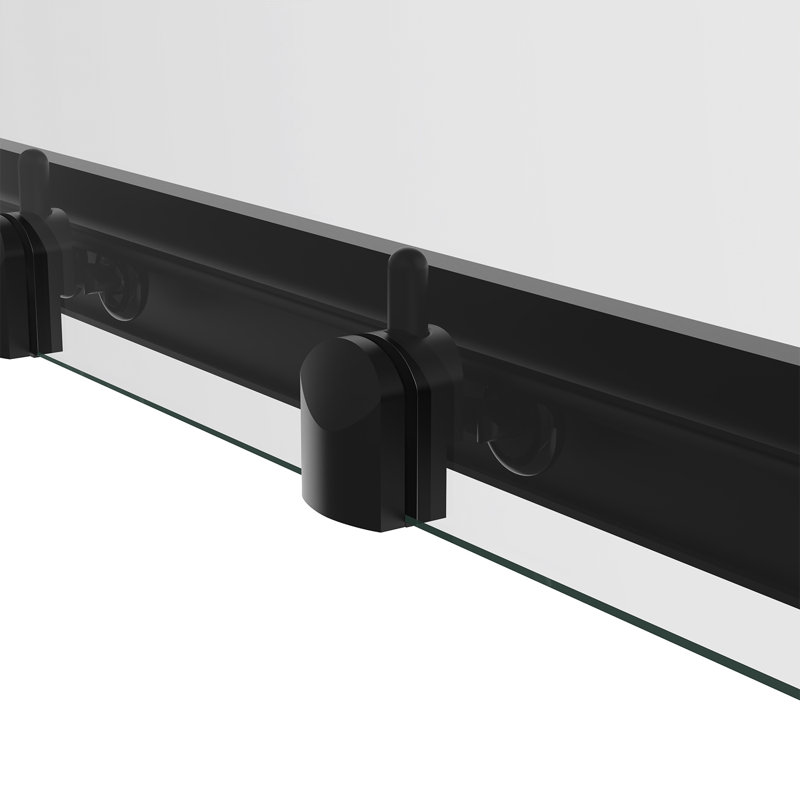 Shideh Bathroom Shower Enclosure Cubicle Sliding Door with 900mm Side Panel Screen - 1900 x 1000 mm, Black