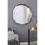 Miroir mural rond en bois D39,4 "x3"