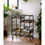 Vorrik Black & Walnut Finish Serving Cart