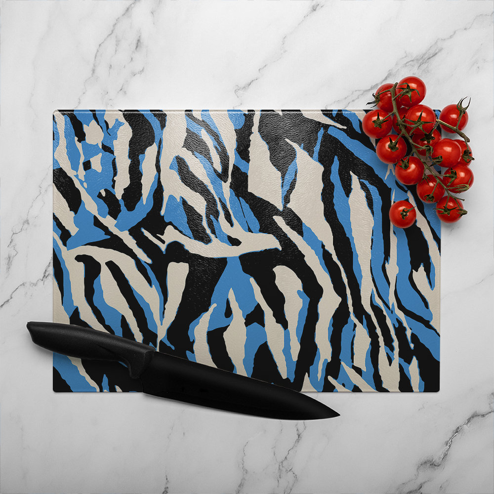 Abstract Zebra Skin Glass Chopping Board