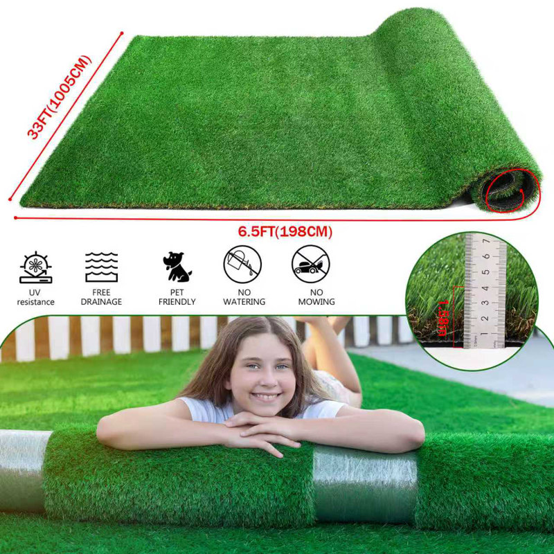 Gazon artificiel adapté aux animaux de compagnie, 1.38" H x 396" W x 78" D