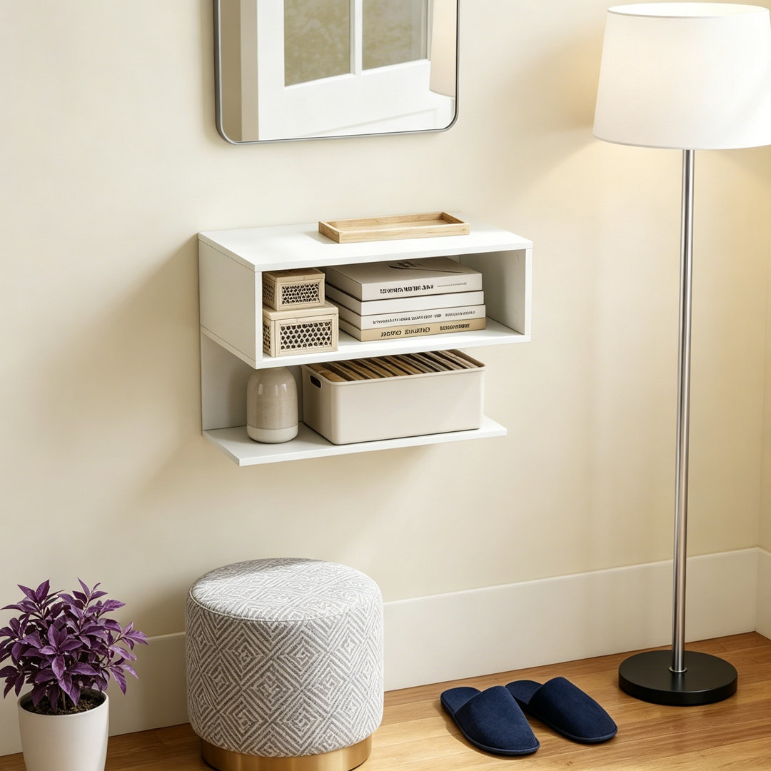 Floating Nightstand with Shelves for Bedroom Set of 2