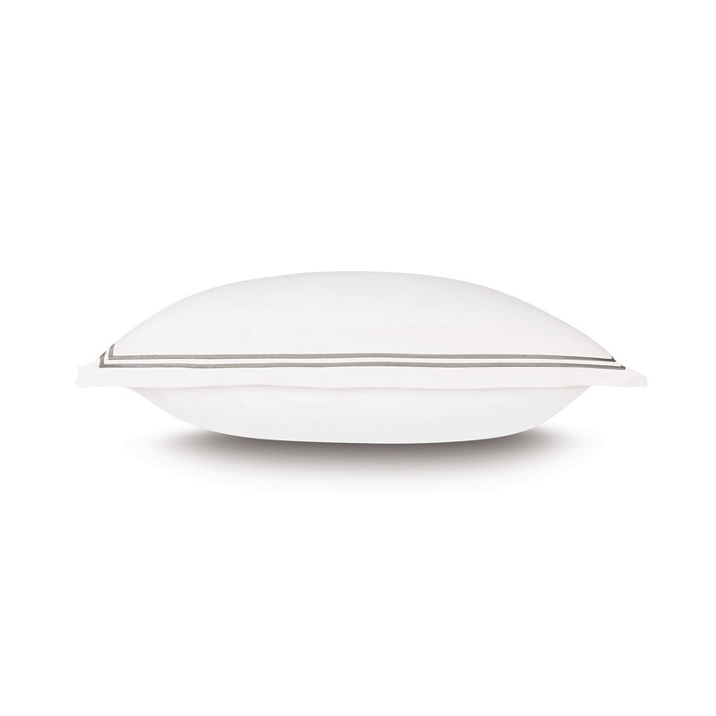 Enzo 100% Cotton Pillow Sham, King, White/Dove