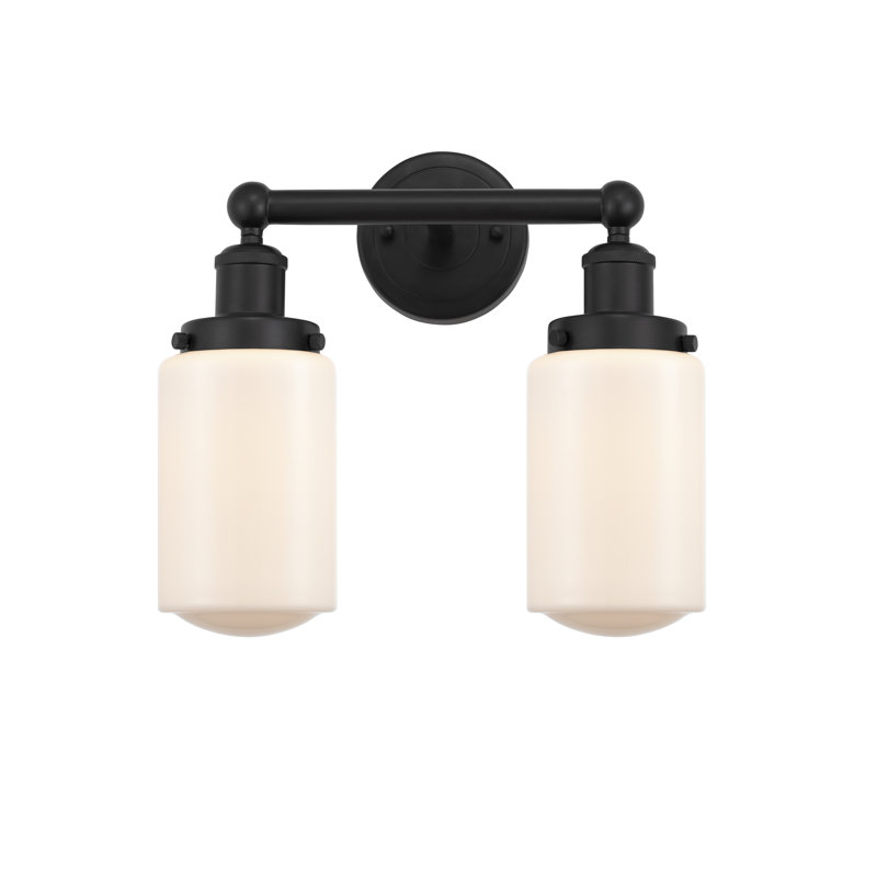 Éclairage pour meuble-lavabo à 2 lumières à intensité variable Erkson, Noir mat, Blanc mat