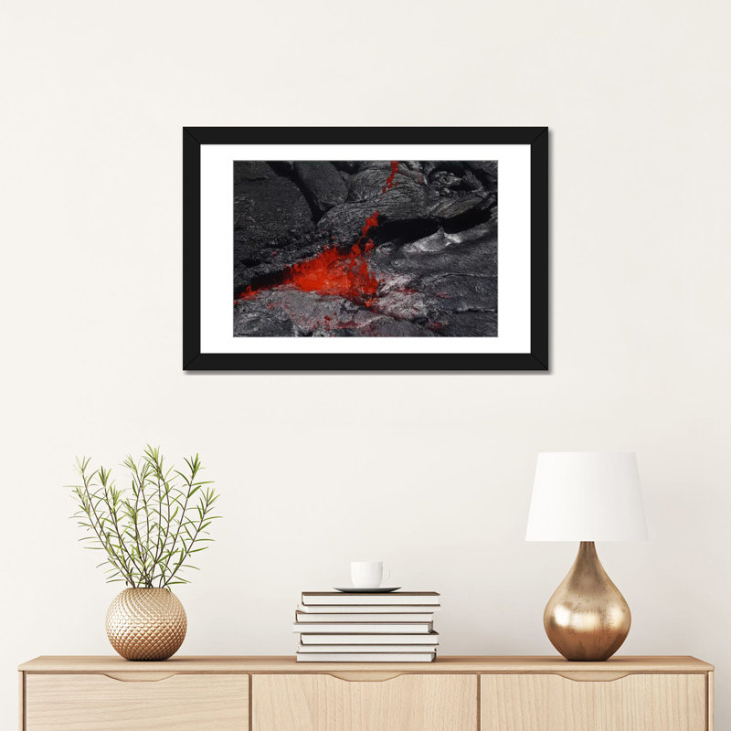 " Erta Ale Fountaining Lava Lake, Danakil Depression, Ethiopia III " by Martin Rietze, 16" H x 24" W x 1" D, White