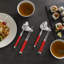 French Home Red Chopsticks, Laguiole Spoons And Ceramic Rests, Set Of 4 Pairs