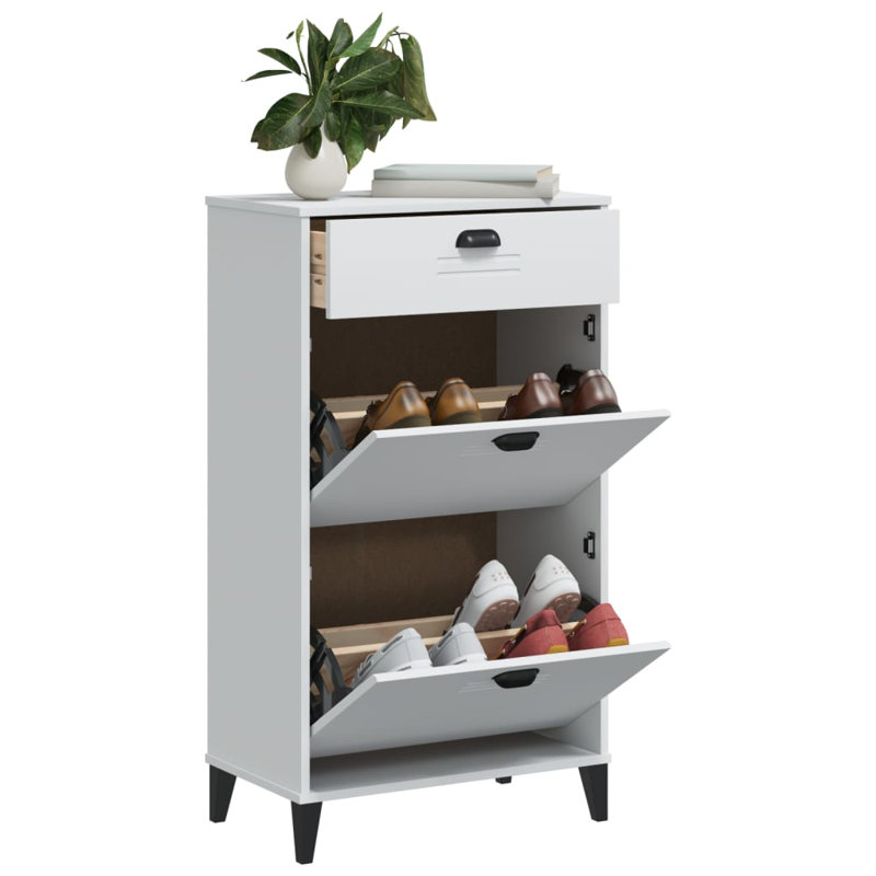 8 Pair Shoe Storage Cabinet, White