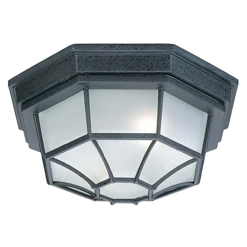 Plafonnier encastré géométrique unique à 2 lumières de 11 po , Noir