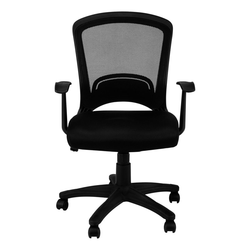 Chaise de bureau moderne avec hauteur et structure réglables, filet noir, siège ergonomique, pour bureau d'ordinateur
