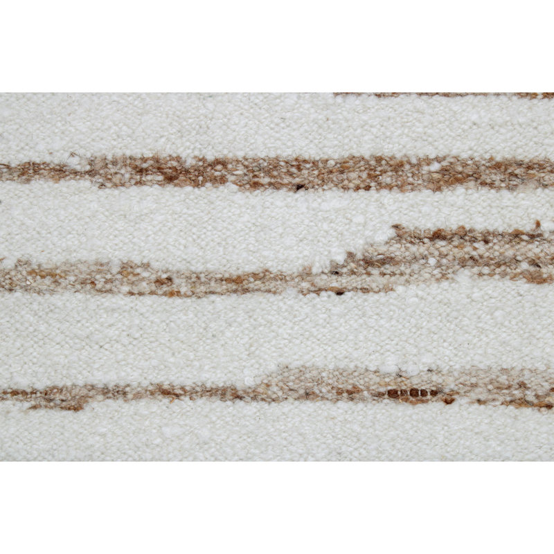 Wool Area Rug in Black/White/Light Gray, Rectangle 9' x 12'