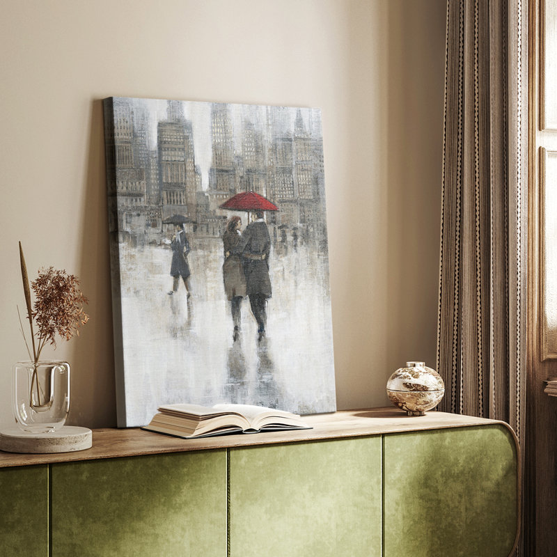 Pluie dans la ville II - galerie Cavas sur mesure, H 36 po x l 24 po