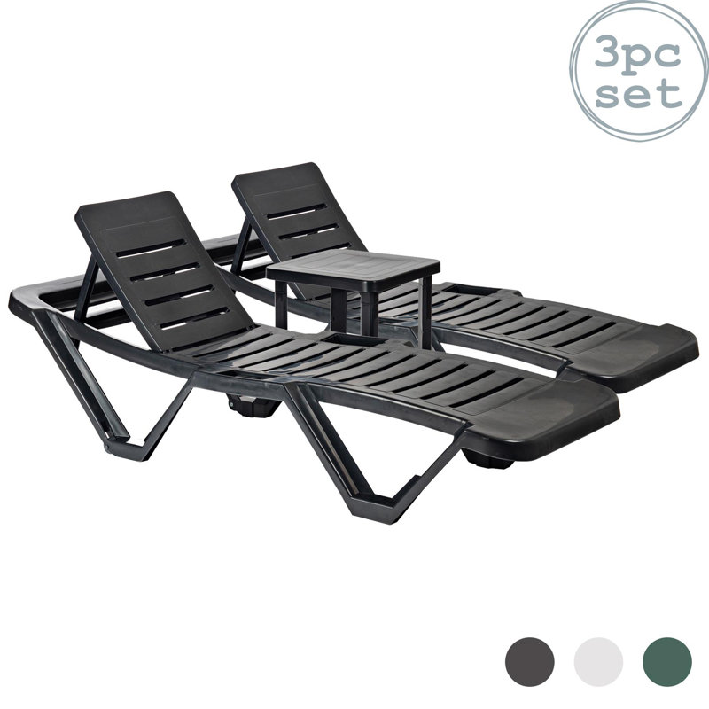 Resol - Master Sun Loungers & Side Table, Grey