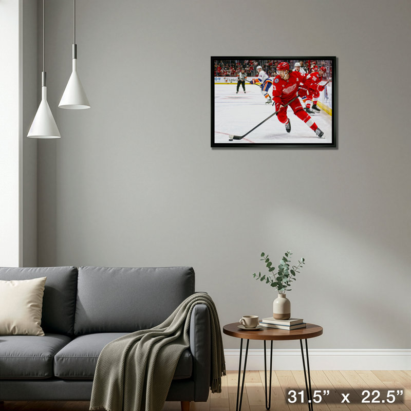 Moritz Seider, toile encadrée 20 x 29, Detroit Red Wings
