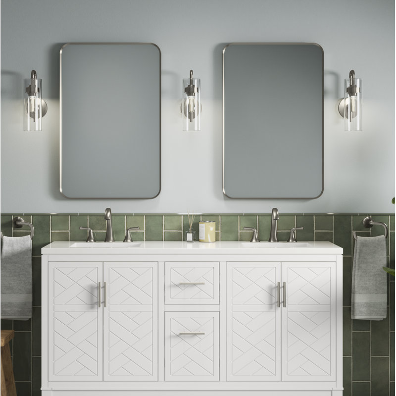 Purist 1 Light Indoor Bathroom Wall Sconce, UL Listed, Brushed Nickel