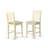 3 Piece Kitchen Counter Height Dining Set Contains a Round Dining Room Table with Pedestal and 2 Linen Fabric Chairs, Buttermilk & Cherry-1758626306
