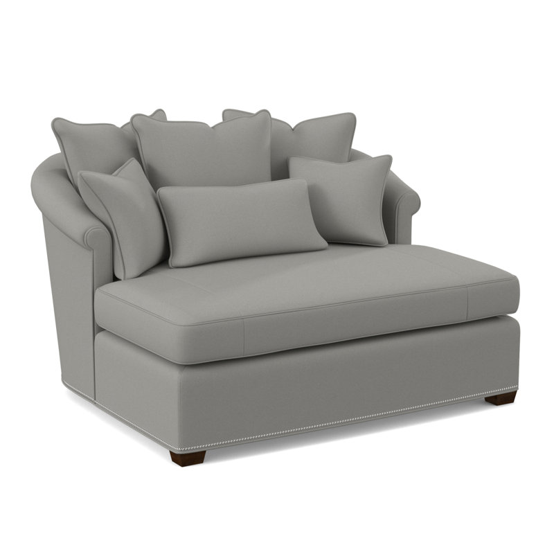 Méridienne Josephine, Noyer américain, 100% polyester ivoire Fizz