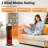 Space Heater 1500W Oscillating Ceramic Tower, Portable Electric Heater with 3D Flame Effect & Remote Control, 12H Timer & Overheat Protection for Large Room, Bedroom & Office