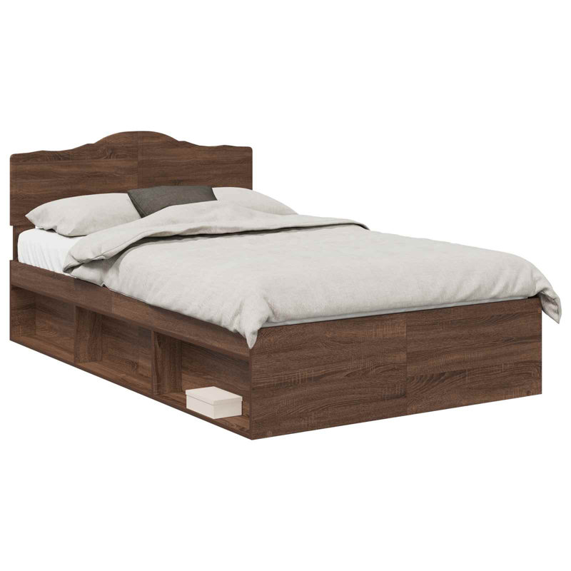 Solid Wood Bed, Small Double (4'), Brown Oak