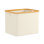 Panier à linge pliable 42l avec poignées en bambou, panier à linge pliable pour placard, dortoir et salle de lavage