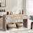 Minelba Farmhouse Console Table with Two Hidden Handle Drawers and Curved Edge