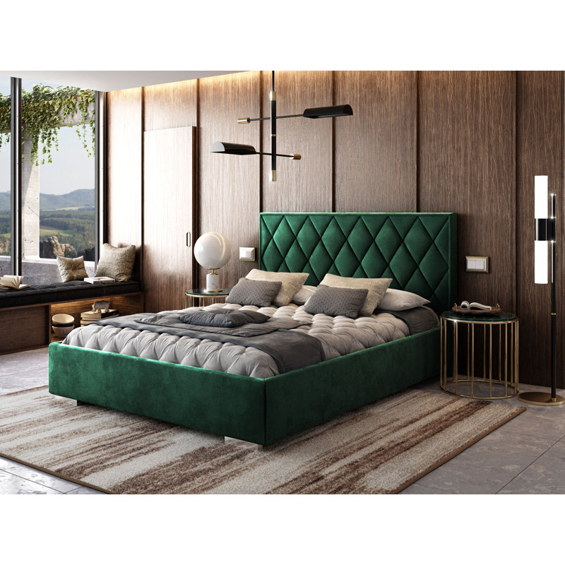Adelajde Upholstered Storage Bed, 140 x 200 cm, Green