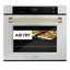 ZLINE 30 in. Autograph Wall Oven w/ Air Fry in Black Stainless Steel with Gold Handle-198249572-198249090