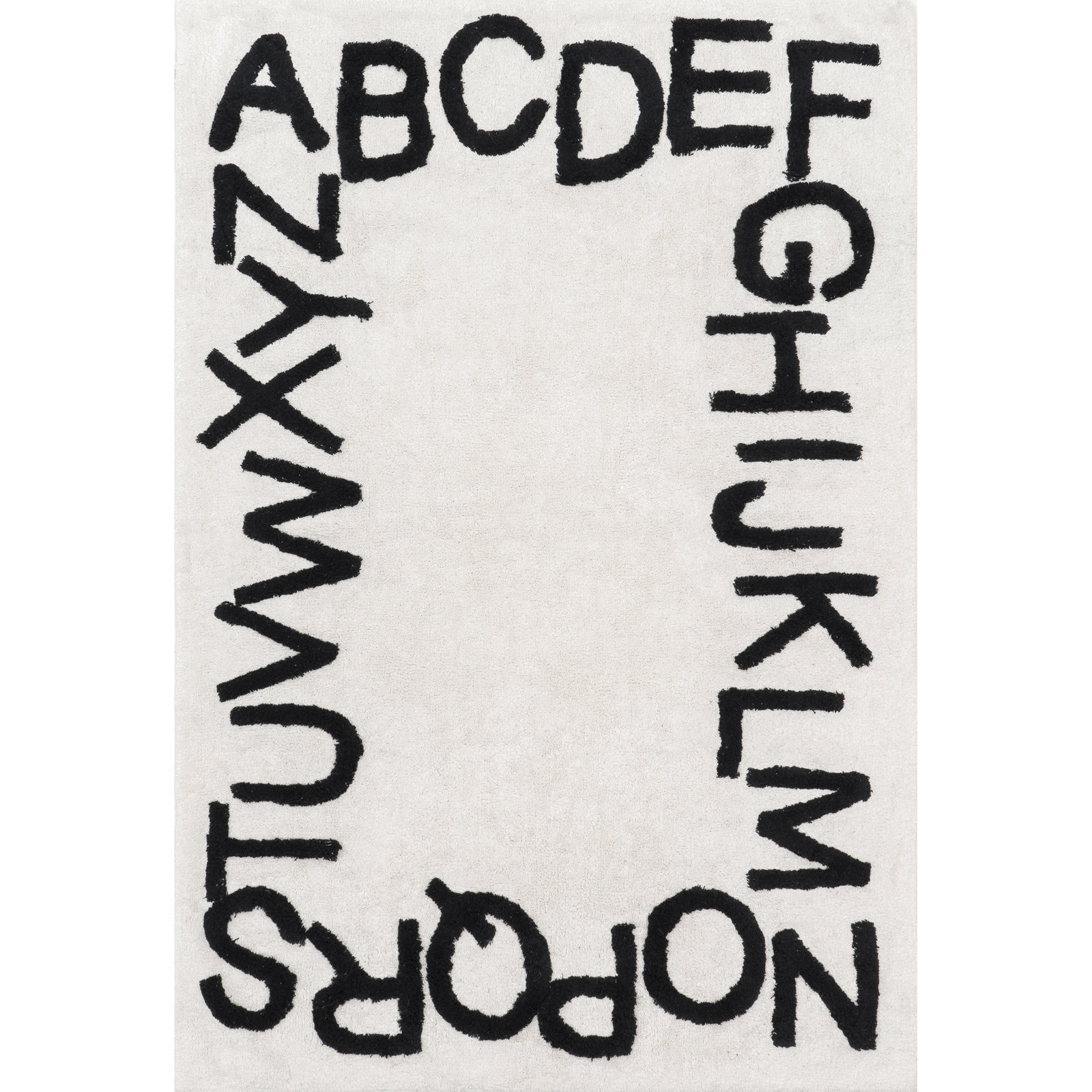 Fayte Alphabet SpinCleanable Rug, Rectangle 4' x 6'